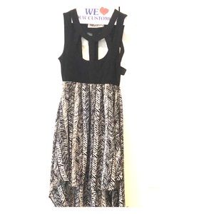 Black and white high low dress